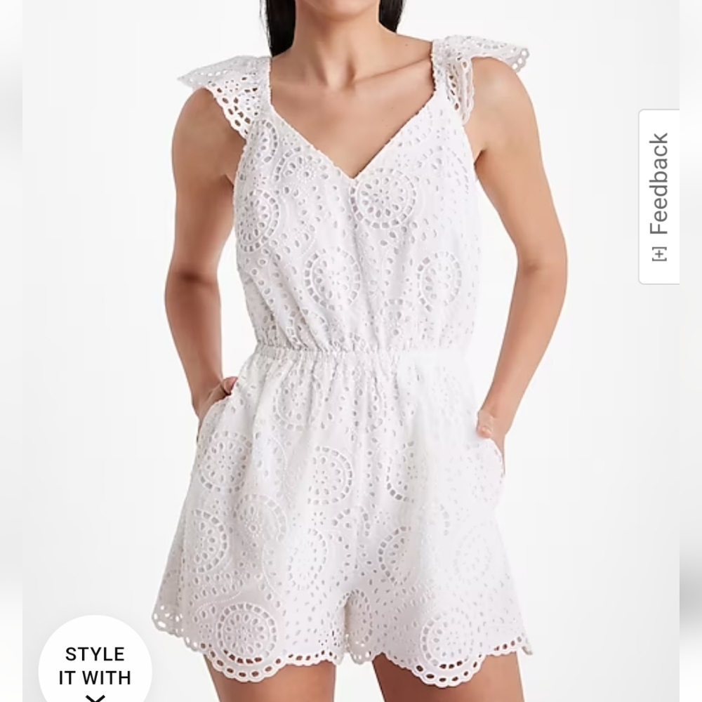 Express Eyelet White Romper